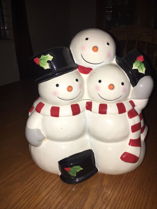 snowman cookie jar brand new