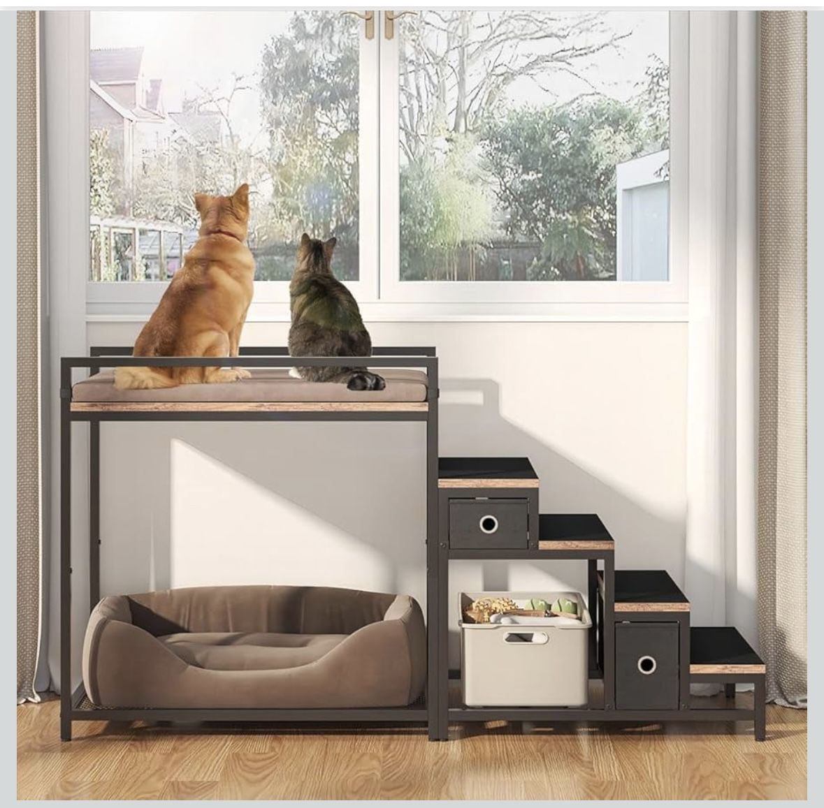 Dog / Cat Perch And Bed With Stairs