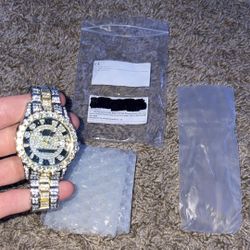 Gold and silver Shiny Watch