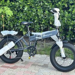 NEW SHENG MILO MX-21 20x4.0 ELECTRIC BIKE FOLDING DUAL DISC BRAKES FULL SUSPENSION 500w 48v