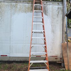 12 Foot tall A-frame Husky Fiberglass Ladder 
