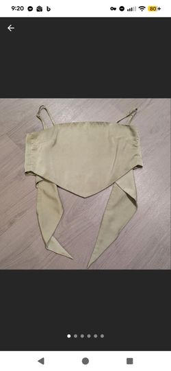Satin-like back tie top