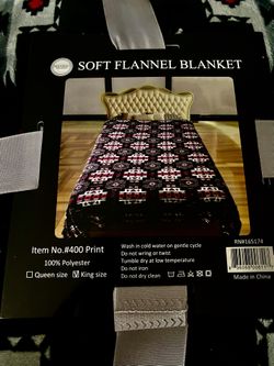 Soft Flannel Blanket Size King 100% Polyester 