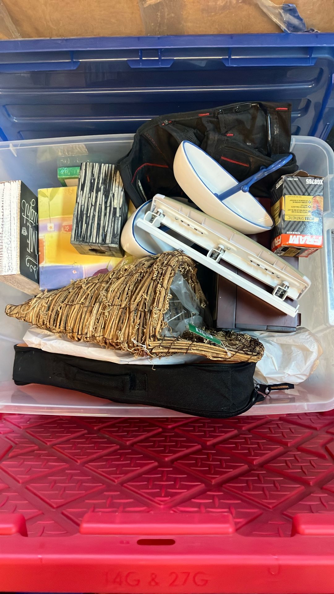 Box Of Home Goods Tools Etc
