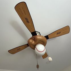Hunter Baseball Ceiling Fan With Light Globe 