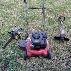 Lawn Set. Lawnmower, Saw And Trimmer. $120 OBO 