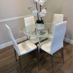 White ⚪️ Dining Table 🍽 Juego De Comedor 