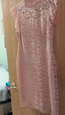 Plush Pink floral knitted lace dress