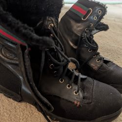 Gucci Combat Boots – Men’s Size 9–9.5 – Designer Shearling Boots