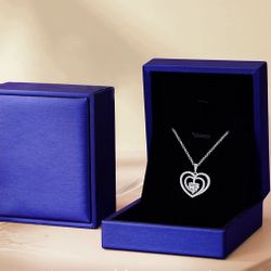 925 Sterling Silver Heart Pendant Necklace (never Use)