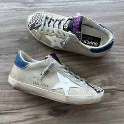 WORN ONCE Golden Goose Superstar Low Snakeskin Size 5 Women’s (EU 35)