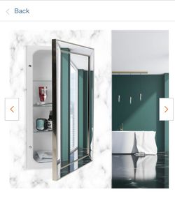 25x19. Brush, nickel medicine cabinet Mirro.