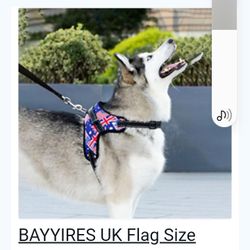 Dog Size Medium Pull Handle Harness UK Flag - New