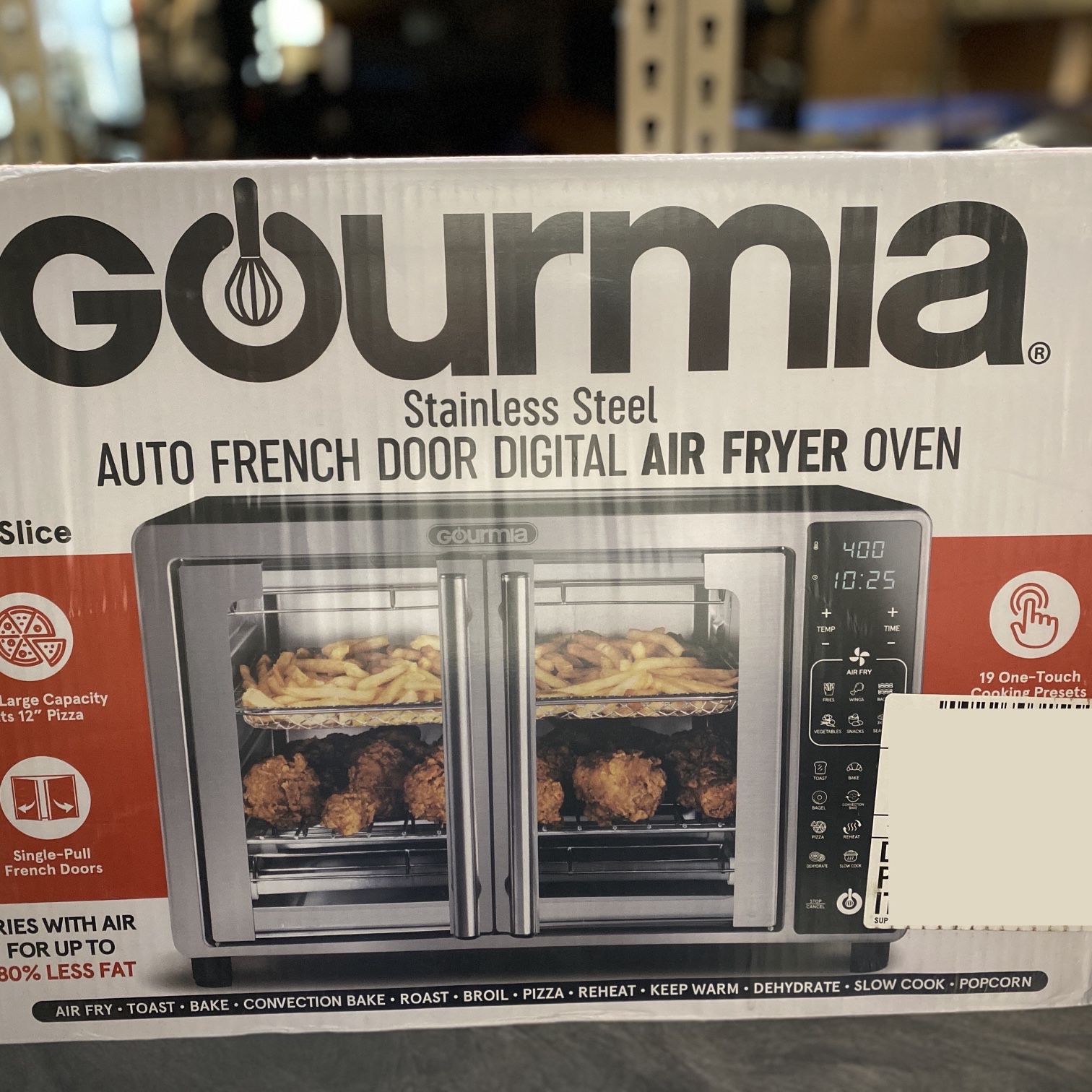 New Gourmia 6-Slice French Door Digital Air Fryer Oven