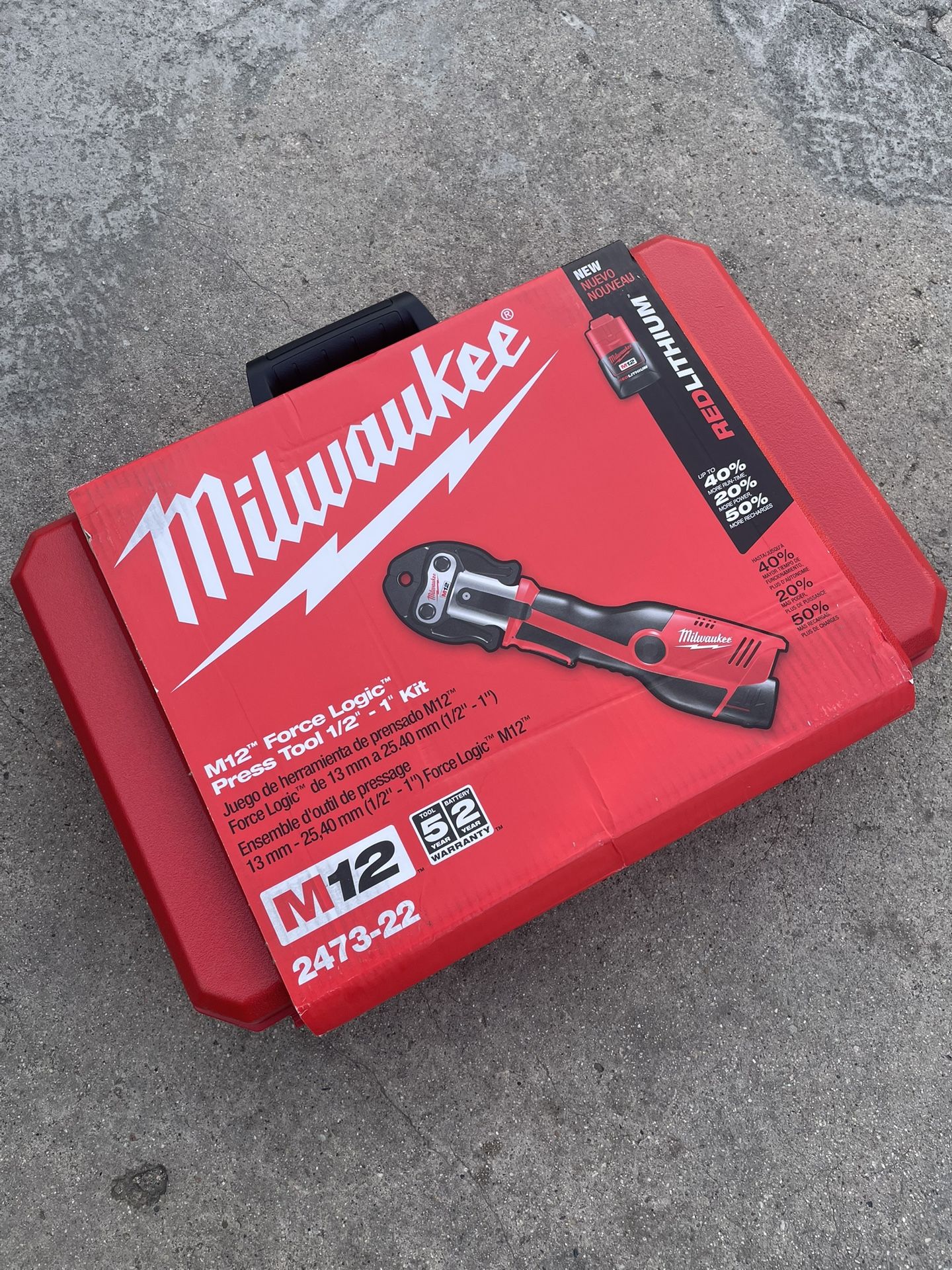 Milwaukee M12 12-Volt Lithium-Ion Force Logic Cordless ProPress Pro Press Tool Kit 3x Jaws w/ 2x 1.5 Ah Battery & Hard Case $1499 New