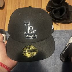7 5/8 Black Dodger Hat