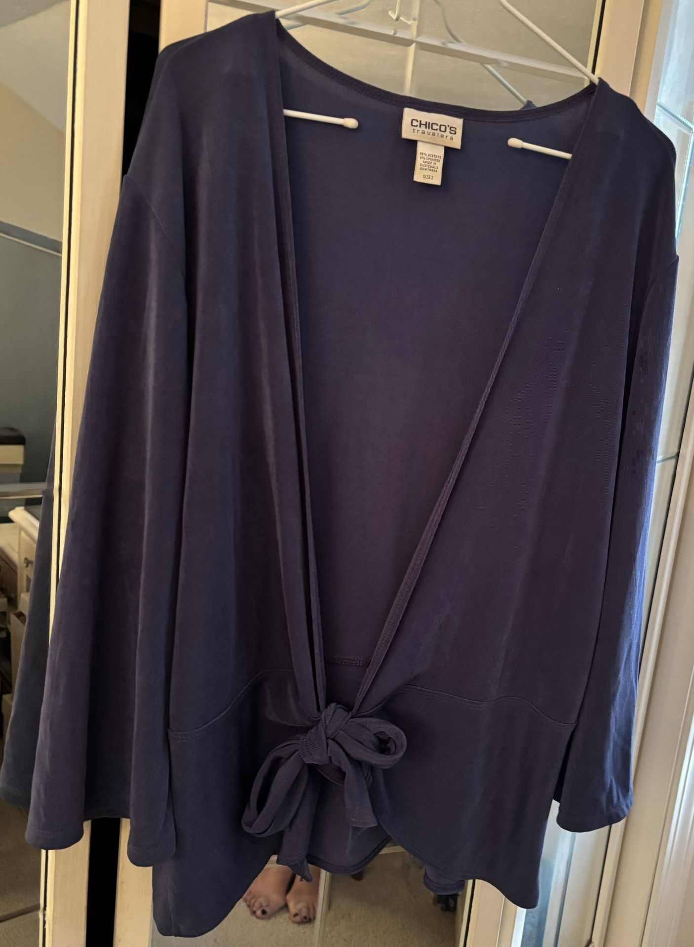 Violet, V-neck, tie front blouse