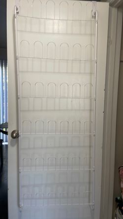 White Wire Over the Door Shoe Holder