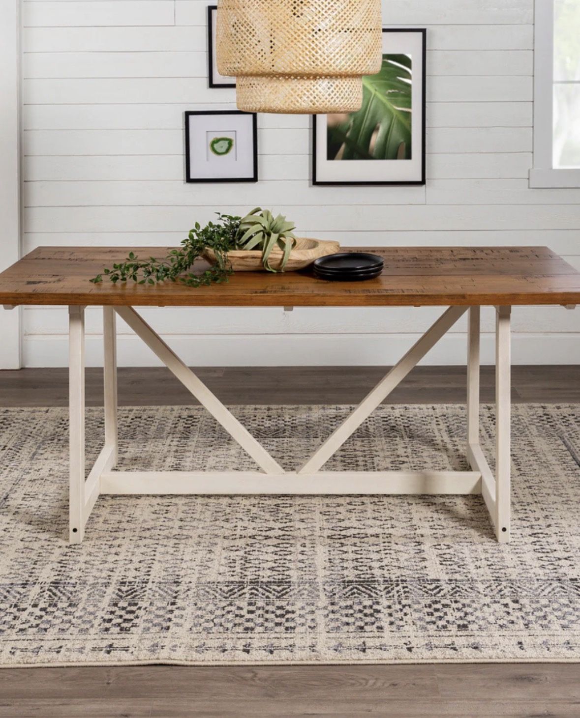 Brennon Solid Wood Trestle Dining Table (rustic Oak) New In 📦 