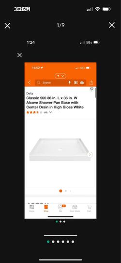 36x36 DELTA  WHITE SHOWER PAN NEW