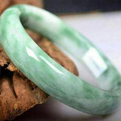 TUOYUANPU 2.3in Natural Guizhou cui green stone jade bracelet for women with box (59-60mm)