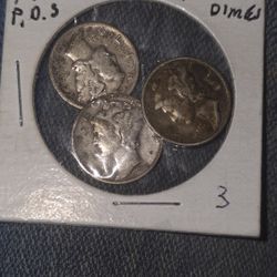 1943 p,d,s Mercury Head Dime