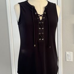 White House Black Market tie front sleeveless top