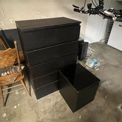 IKEA Black Dresser And Nightstand