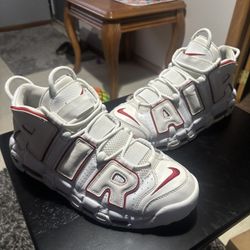 Nike Air More Uptempo (White Varsity Red Outline)