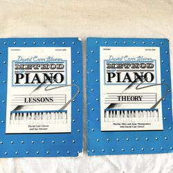 2 VINTAGE 1988  DAVID CARR GLOVER LEVEL ONE PIANO LESSON & THEORY BOOKS