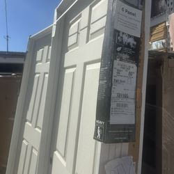 Two New  Doors New solid core wt frame new one left and rigth no tax  we locate in hesperia please massage me also we have windows and flooring 