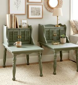 Vintage solid wood refinished nightstands
