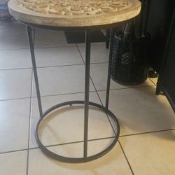 Rustic Port Carved Side Table 