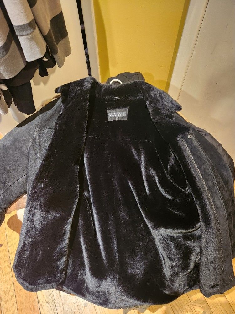 Perry Ellis Portfolio Suede Heavy Leather Jacket XXL