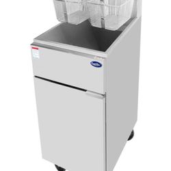 Atosa ATFS-35ES-NG Natural Gas 35 lb. Floor Fryer 60,000 BTU