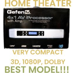 NEW Gefen TV 4x1 AV Home Theater Audio Processor w/AMP 5.1 Channel Dolby Home Theater - 3D 1080P Dolby Surround Very compact