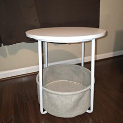 White Side Table With Storage
