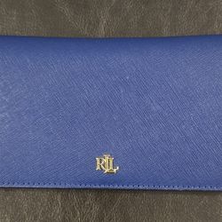 Ralph Lauren Crosshatch Leather Slim Wallet