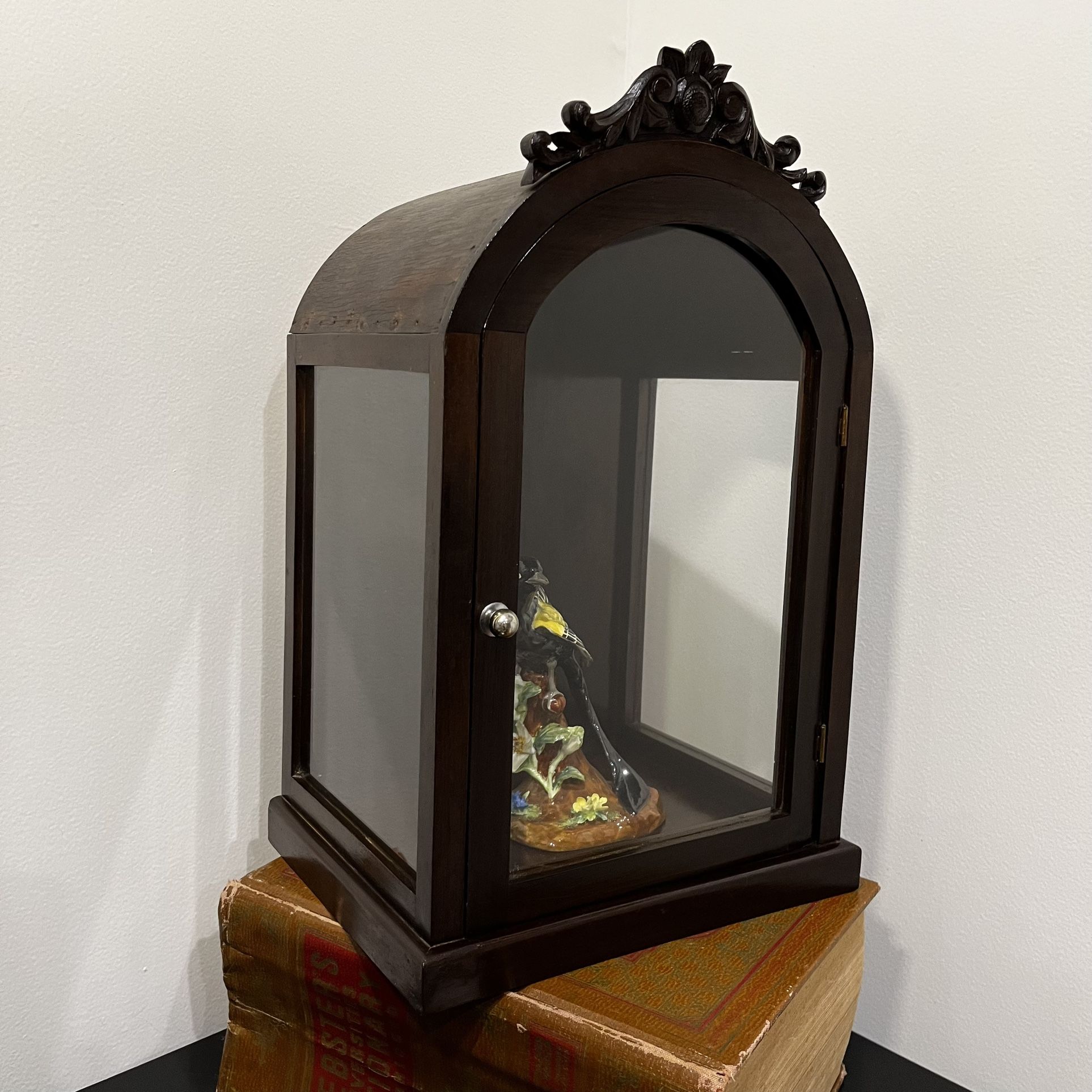 Antique Church Display Cabinet Dark Wood Perfect Place to Show a Statue, Figurine, Sculpture Victorian Gothic Style 