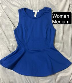 Women’s Medium Peplum Sleeve Less shirts 