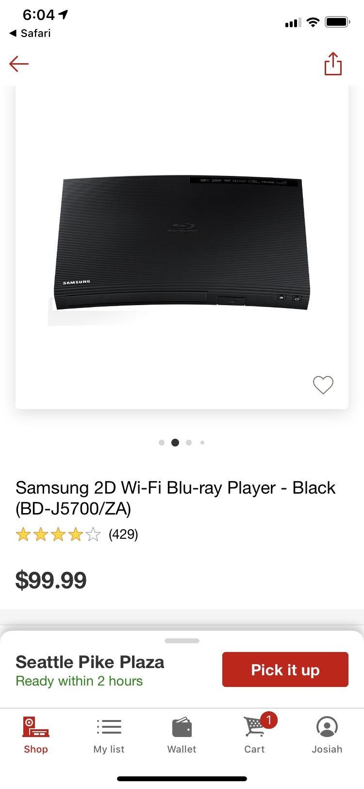 Samsung Blu-Ray player BD-J5700/ZA