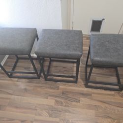 Gray And Black Barstools 