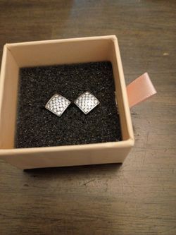Earring sterling with diamond