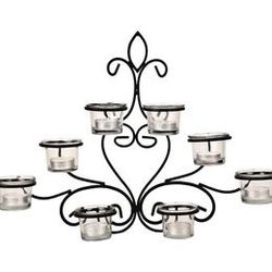 Hosley® Metal Clear Glass Tealight Candle Holders| Wall Sconce Candle Holders