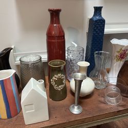 Lot of 15 Vases, Bud Vases, Pitchers
