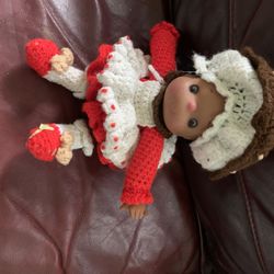 12" crochet Chocolate Sundae doll with detachable hat