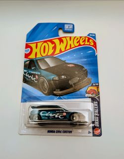 Hot Wheels Honda Civic Custom Drag Racers 1:64 Black/Blue Diecast Unopened Box