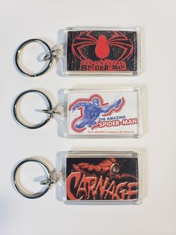 2006 The Amazing Spiderman + Carnage Keychains Lot