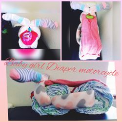 Baby girl diaper motorcycle