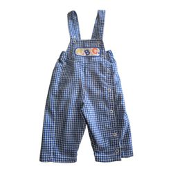 Vintage Buster Brown ABC Plaid Overalls 3-6 Months